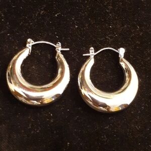 14Kt White Gold Filled Hoop Earrings